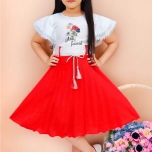 Girls Red Party Wear Frock