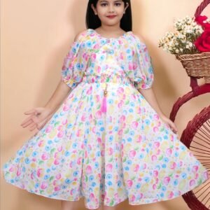 Girls Long Frock & Dress - Printed Ankle Length