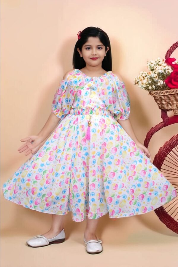 Girls Long Frock & Dress - Printed Ankle Length